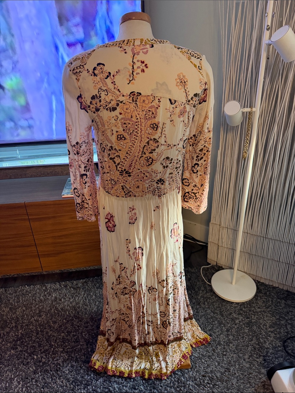 Bohemian Free People Floral Print Maxi Dress - Picture 8 of 8